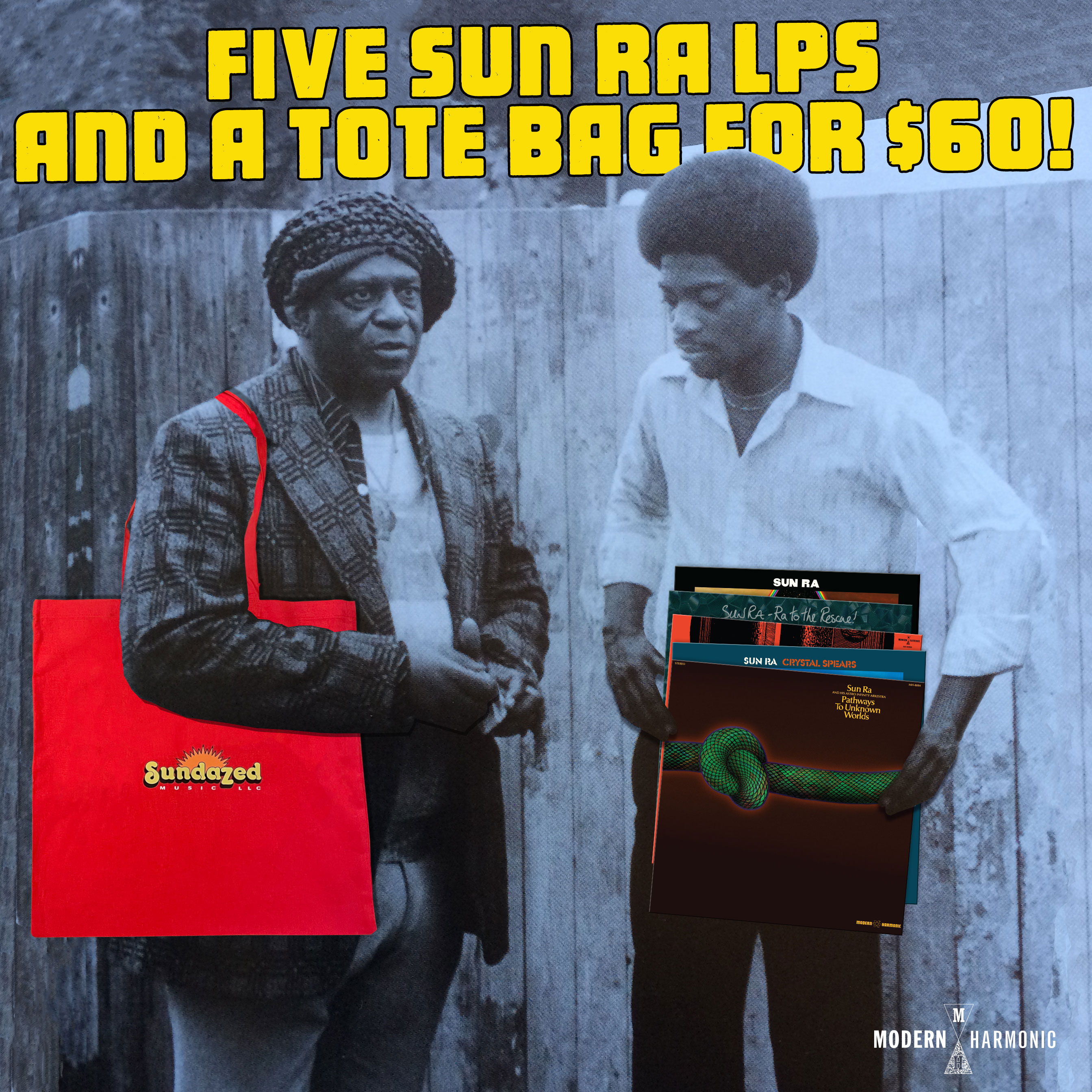 Sun Ra Five LP Sun Ra Bundle + a Sundazed Tote Bag! for $60 #DLP