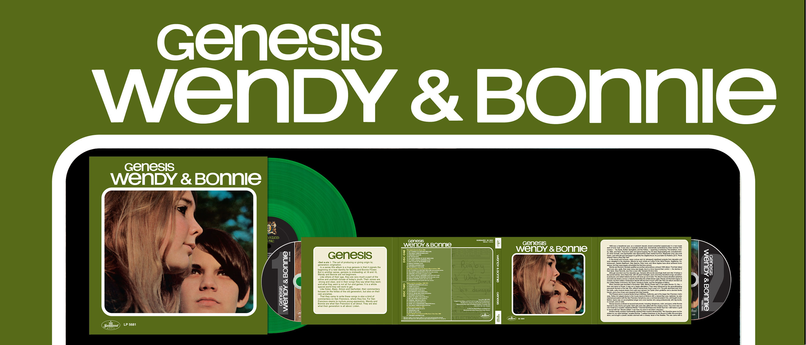 Wendy & Bonnie - Genesis on green vinyl or CD